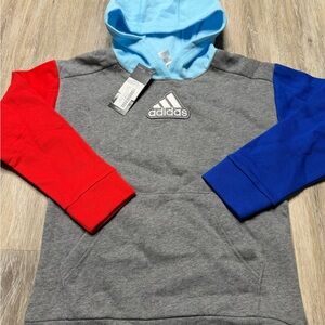adidas Gray Hoodie with Light Blue Hood Accent